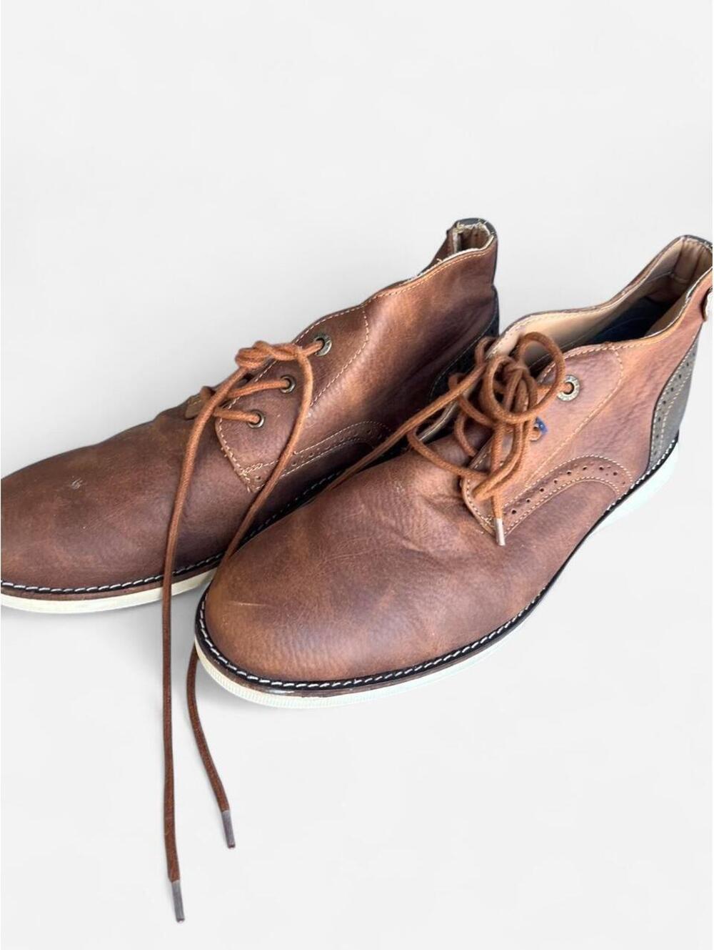Boss brown leather lace up boots #leather #boots size 10